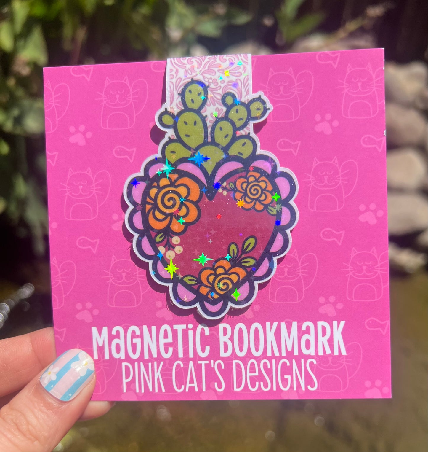 Corazón Nopal Magnetic Bookmark