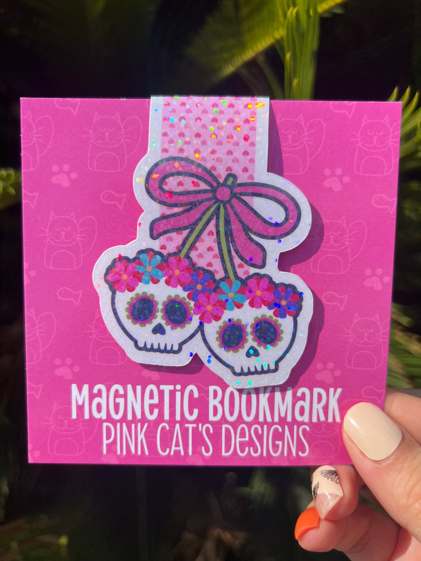 Coquette Cherry Sugar Skull Bookmark