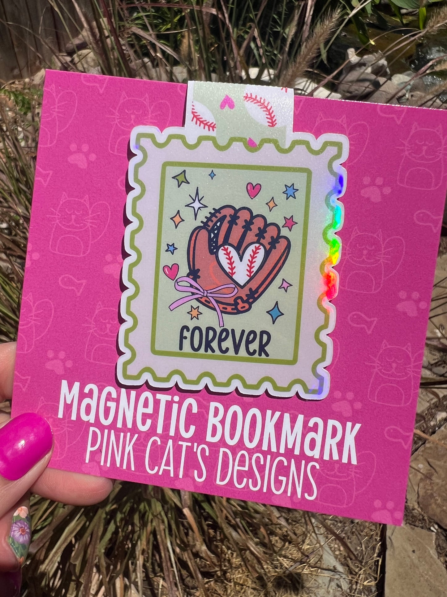 Baseball Romance Postage Stamp Bookmark